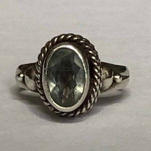 Silver Crystal Stone ring